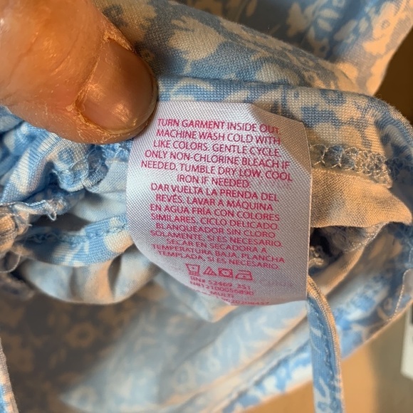 NWT No Boundaires Womens Floral Rusched Front Long Sleeve Blue White Top Medium - Picture 13 of 13